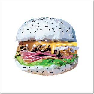 Sushi Burger Burgushi Food Fad Meme Hamburger Posters and Art